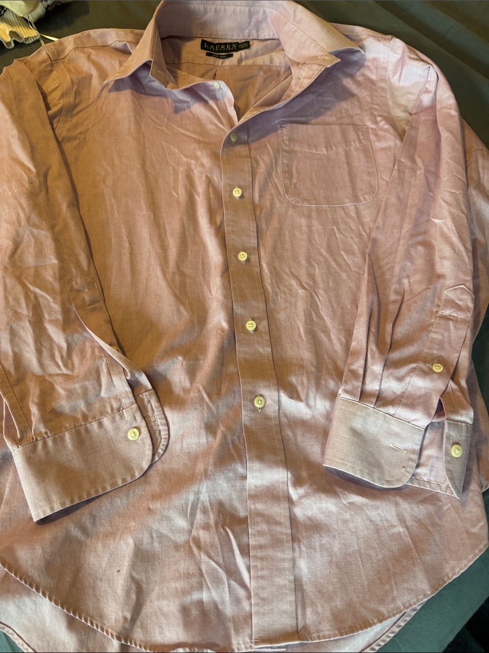 Lauren Ralph Lauren Men's Non-Iron Light Lavender Button-Down Dress Shirt